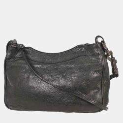 Pre Owned Balenciaga Black Lambskin The Hip Shoulder Bag