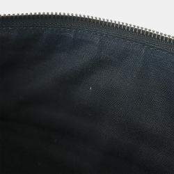 Pre Owned Balenciaga Black Lambskin Graffiti Print Clutch Bag