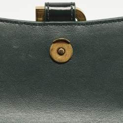 مملوكة مسبقًا محفظة بالنسياغا أوروروك جلد منقوش على شكل تمساح سلسلة باللون القديم ساعةالبوصلة