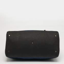 Pre Owned حقيبة بالنسياغا دفيل نايلون شبكي وجلد أزرق/أسود حلولسكواش