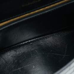 Pre Owned Balenciaga Hourglass Small Black Croc Embossed Leather Top Handle Bag