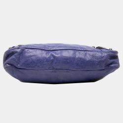 Pre Owned حقيبة ساتشل بالنسياغا موتر كروس كلاسيك جلد بنفسجي