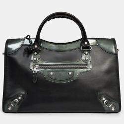 Pre Owned Balenciaga Black Leather '12 Nickel City' Bag with Strap