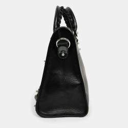 Pre Owned Balenciaga Black Leather '12 Nickel City' Bag with Strap