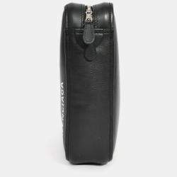 مملوكة مسبقًا Balenciaga Black Leather Logo Triangle Top Handle Bag with Strap