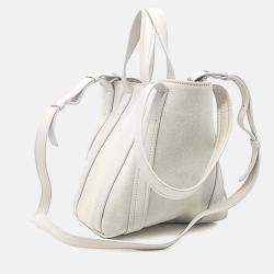 Pre Owned Balenciaga White Leather North South Xs