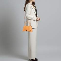 مملوكة مسبقًا Balenciaga Hourglass  Small Croc Embossed LeatherTop Handle Bag