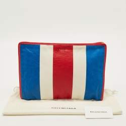 Pre Owned Balenciaga Bazar Tricolor Leather Clutch