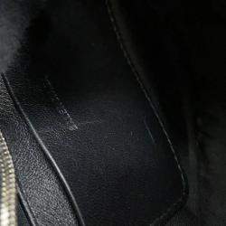 Pre Owned Balenciaga Lucagol Heart Chain shoulder Bag Black Leather