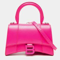 Pre Owned Balenciaga Pink XS Calfskin Hourglass Top Handle Bag