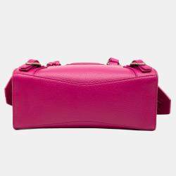 مملوكة مسبقًا حقيبة بالنسياجا نيو كلاسيك سيتي موتوكروس صغيرة جلد العجل محبب زهري