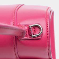 مملوكة مسبقًا Balenciaga Pink Small Shiny Box Calfskin Hourglass Satchel