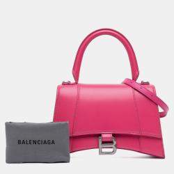 مملوكة مسبقًا Balenciaga Pink Small Shiny Box Calfskin Hourglass Satchel