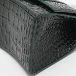 Pre Owned حقيبة بالنسياجا أورجلاس صغيرة جلد منقوش بكروك بتصميم يد أعلى