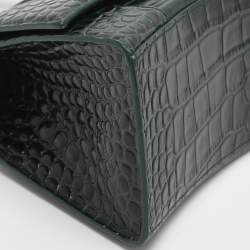 Pre Owned حقيبة بالنسياجا أورجلاس صغيرة جلد منقوش بكروك بتصميم يد أعلى