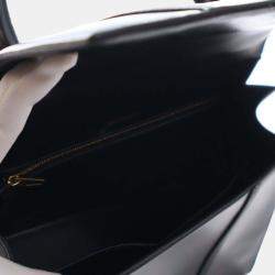 مملوكة مسبقًا حقيبة يد علوية بالنسياجا سوداء جلد عجل ناعم متوسطة الحجم هورجلاس