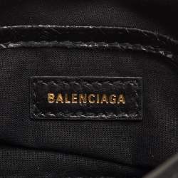 مملوكة مسبقًا Balenciaga Nano Classic City Black Leather Graffiti Print Crossbody Bag