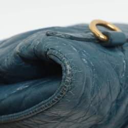 Pre Owned Balenciaga RH Envelope Blue Leather Strap Clutch