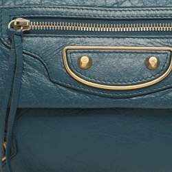 Pre Owned Balenciaga RH Envelope Blue Leather Strap Clutch