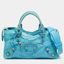 مملوكة مسبقًا Balenciaga SGH Part Time Light Blue Leather Tote