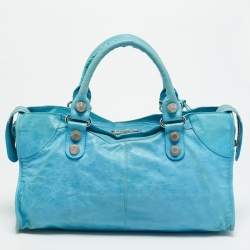 مملوكة مسبقًا Balenciaga SGH Part Time Light Blue Leather Tote