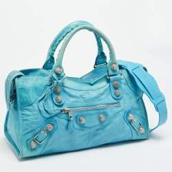 مملوكة مسبقًا Balenciaga SGH Part Time Light Blue Leather Tote