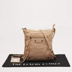 Pre Owned حقيبة كروس كلاسيك جلد زهري بالنسياغا