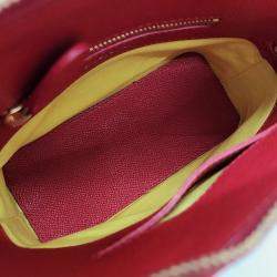 Pre Owned حقيبة بيد علوية بالنسياجا بيل جلد أحمر بحجم صغير جدًا