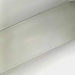 Pre Owned Balenciaga White Leather Crush Chain Bag Large