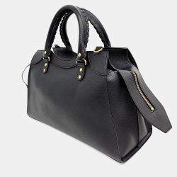 Pre Owned Balenciaga Black Leather Neo Classic Tote and Shoulder Bag