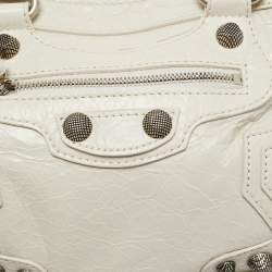 مملوكة مسبقًا Balenciaga Neo Cagole City XS Off White Crackled Leather Bag