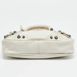 مملوكة مسبقًا Balenciaga Neo Cagole City XS Off White Crackled Leather Bag