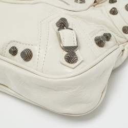 مملوكة مسبقًا Balenciaga Neo Cagole City XS Off White Crackled Leather Bag