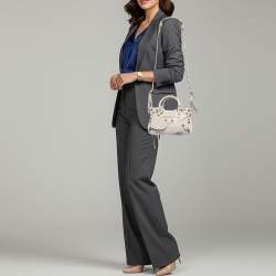 مملوكة مسبقًا Balenciaga Neo Cagole City XS Off White Crackled Leather Bag