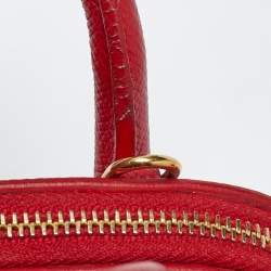 Pre Owned حقيبة ساتشل بالينسياغا جلد أحمر صغيرة جداً