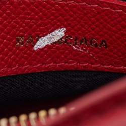 Pre Owned حقيبة ساتشل بالينسياغا جلد أحمر صغيرة جداً