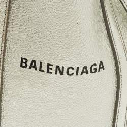 Pre Owned Balenciaga Everyday XXS Silver Leather Tote