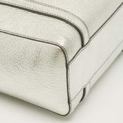 Pre Owned Balenciaga Everyday XXS Silver Leather Tote