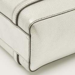 Pre Owned Balenciaga Everyday XXS Silver Leather Tote