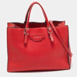 Pre Owned حقيبة بالنسياغا بابييه A6 جلد أحمر