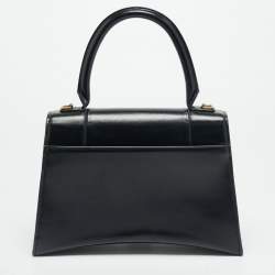 Pre Owned حقيبة بالنسياغا هورغلاس متوسطة جلد أسود بيد علوية