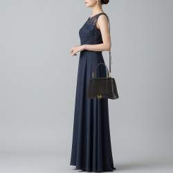 Pre Owned حقيبة بالنسياغا هورغلاس متوسطة جلد أسود بيد علوية