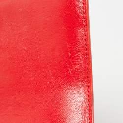 Pre Owned Balenciaga Hourglass Small Red Leather Top Handle Bag