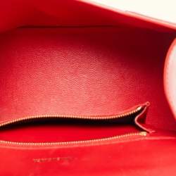 Pre Owned Balenciaga Hourglass Small Red Leather Top Handle Bag