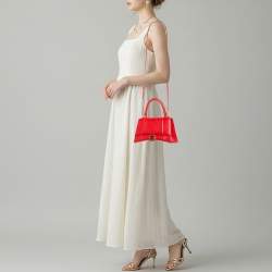Pre Owned Balenciaga Hourglass Small Red Leather Top Handle Bag