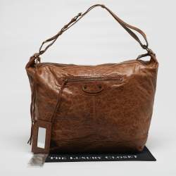 Pre Owned حقيبة بالنسياجا اكس ال كوريير جلد بني