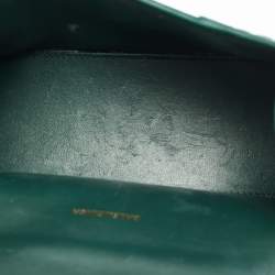 Pre Owned Balenciaga Hourglass XS Dark Green Croc Embossed Leather Top Handle Bag