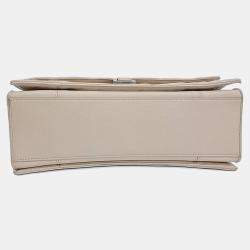 Pre Owned حقيبة سلسلة بالنسياقا جلد بيج كراش متوسطة