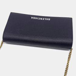 Pre Owned حقيبة كروس بودي جلد سوداء بالنسياقا (581166)