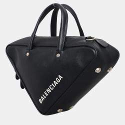مملوكة مسبقًا Balenciaga Small Black Calf Leather Triangle Duffle Bag